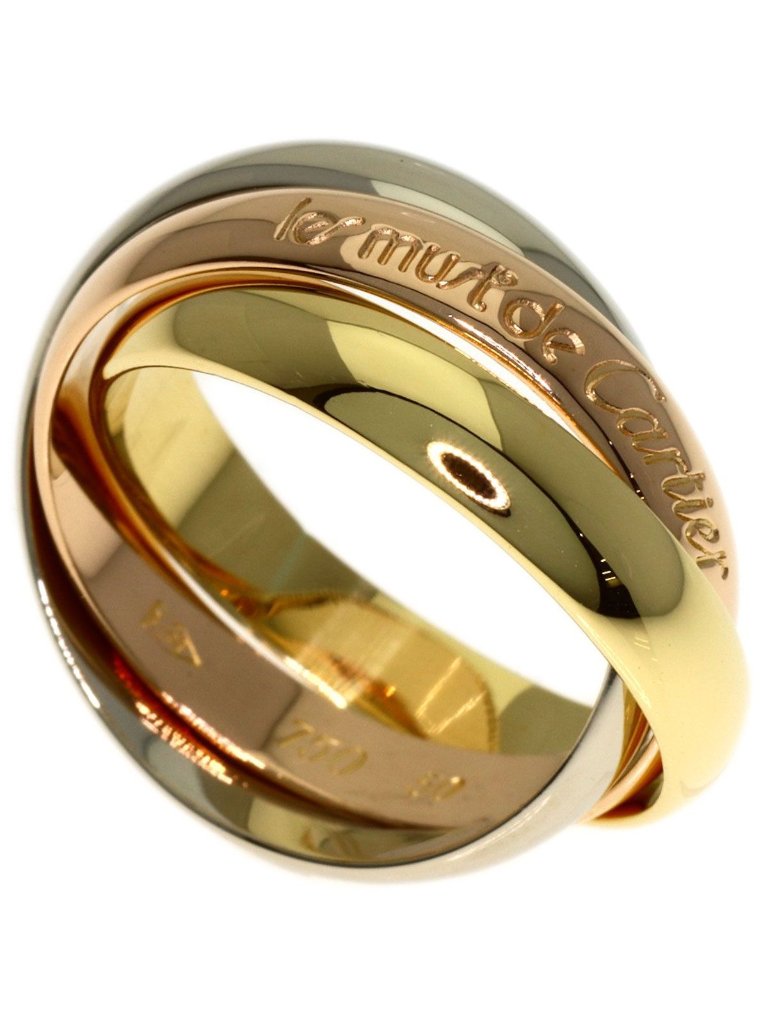 Cartier Trinity Mm 50 Ring 18k Yellow Gold 18k White Pink